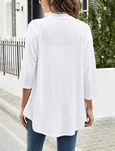 Yekaty Plus Size White Cardigan for Women Short Sleeves Loose Summer Lightweight Cardigans - Image 5
