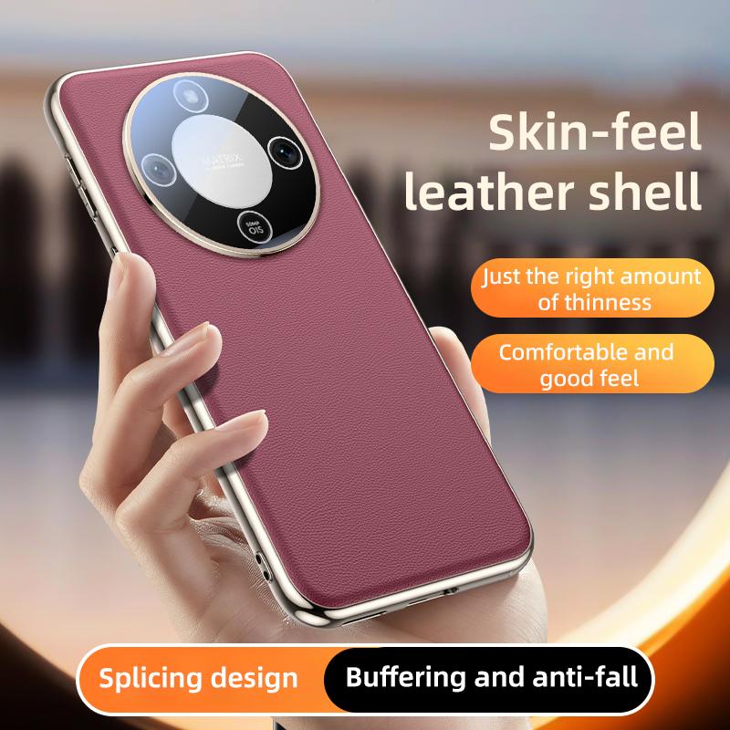 erorex For Honor X70 5G  Feel Leather Texture Cooling Phone Case(Brown) - Image 3