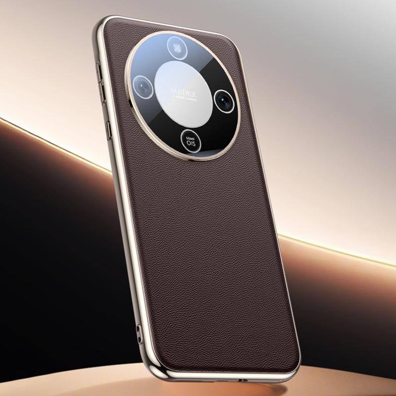 erorex For Honor X70 5G  Feel Leather Texture Cooling Phone Case(Brown) - Image 1