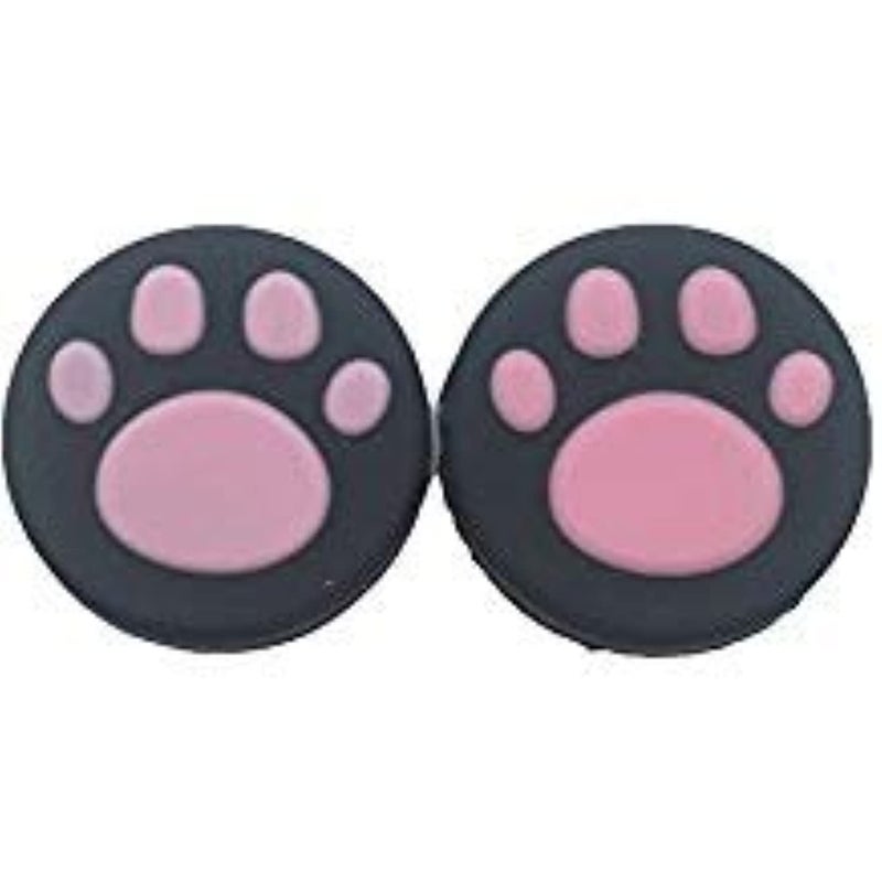Ambertown 2 x Silicone Analog Controller Thumb Stick Joystick Grips Cap for Switch NS/Switch Lite Controller ThumbStick Cute Cat Paw Claw (Pink) - Image 1