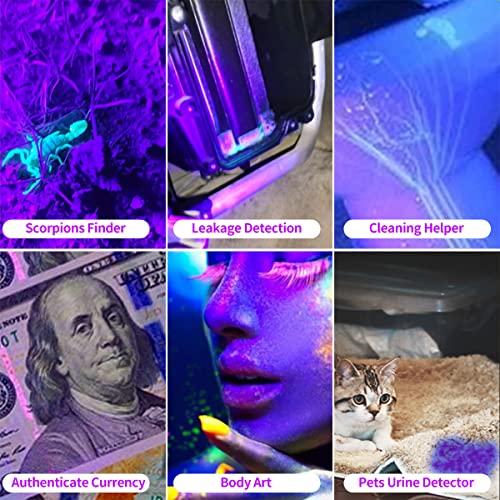 YZYOE Rechargeable Black Light UV Flashlights, Black Light Flashlight Mini, uv flashlights，Dry Stains, Bed Bug, Scorpion,395 nm LED Flashlight. - Image 2