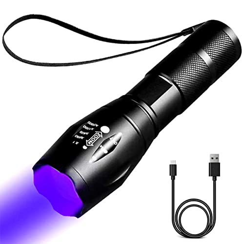 YZYOE Rechargeable Black Light UV Flashlights, Black Light Flashlight Mini, uv flashlights，Dry Stains, Bed Bug, Scorpion,395 nm LED Flashlight. - Image 1