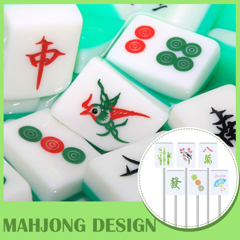 Lanties 6 Pcs Mahjong Gifts Cocktail Picks for Drinks Mahjong Themed Cocktail Toothpicks Stainless Steel Stirrers Food Serving Toothpicks Garnish Sticks for Appetizers Beverage Whiskey Bars 3.25 Inch - Image 5