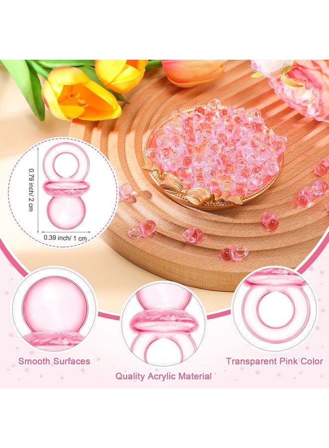 Roowest 51 Pcs Pacifier Hunt Baby Shower Game, Include Wooden Hunt Sign Bear Themed Baby Shower Sign Board with 50 Acrylic Pacifier Game for Gender Reveal Party(Pink) - Image 2