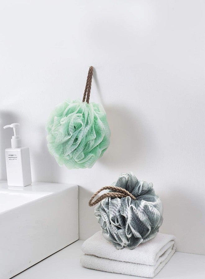 Indiginous Luxury Dual Color Bathing Round Loofah for Men and Women | Bath Shower Loofah Sponge Pouf Body Scrubber Exfoliator || 1 Unit (color may vary) - Image 2