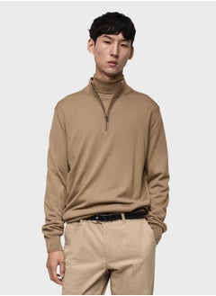 Mango Man Willyp Half Zip Through Pull Over Sweater  - Image 1
