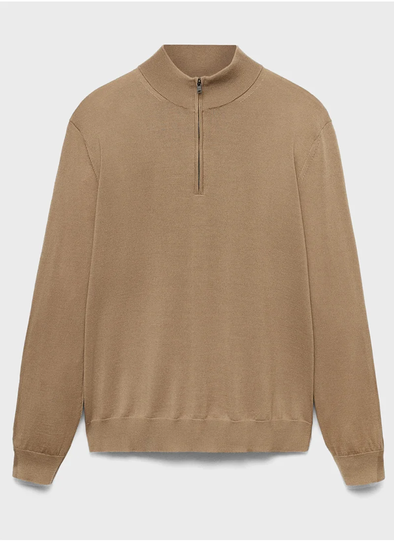 Mango Man Willyp Half Zip Through Pull Over Sweater