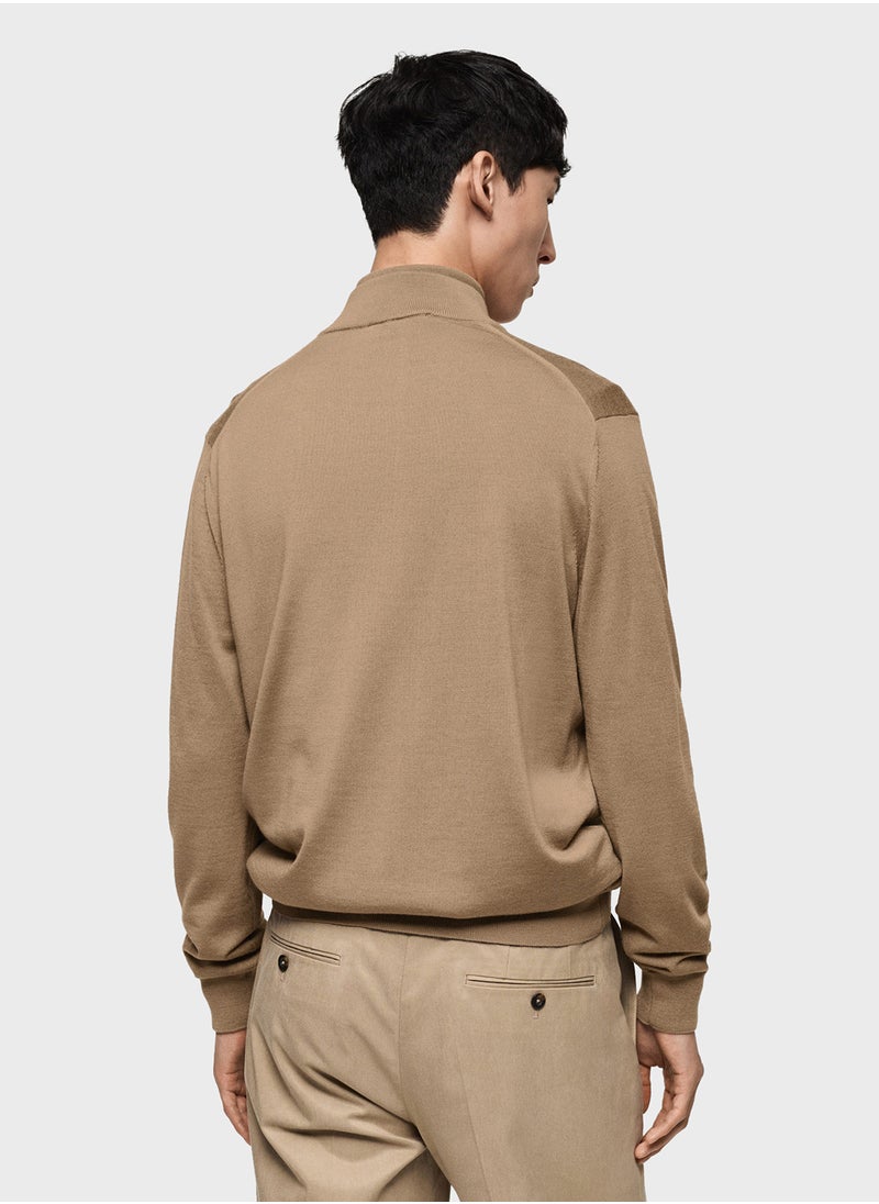 Mango Man Willyp Half Zip Through Pull Over Sweater  - Image 2