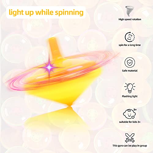 PROLOSO 100 Pcs Light Up Spinning Tops LED Flashing Spinners with Gyroscope - Image 4