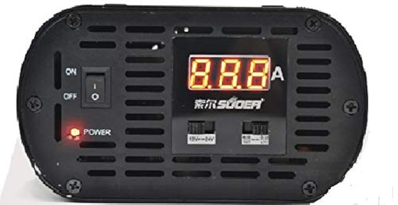 SUOER 12V / 24V universal 20A battery charger With digital display ammeter