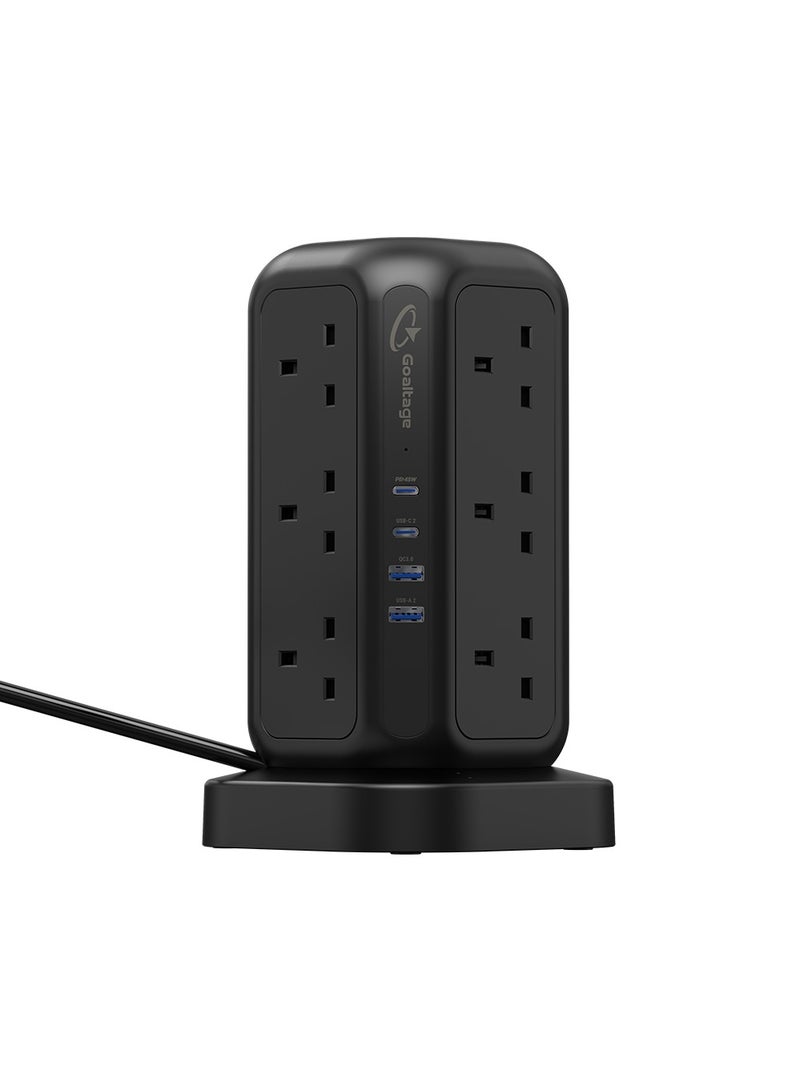 Goaltage PowerStrip Tower 3250W GaN Extension with Safety Protection and Wireless Fast-Charge Functionality - Image 2