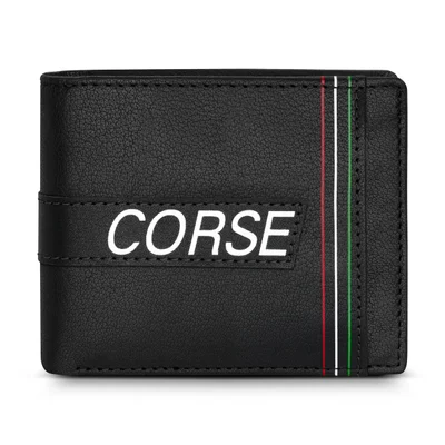 دوكاتي كورس Ducati Corse Stile Black Genuine Leather Wallet For Men - DTLGW2200602