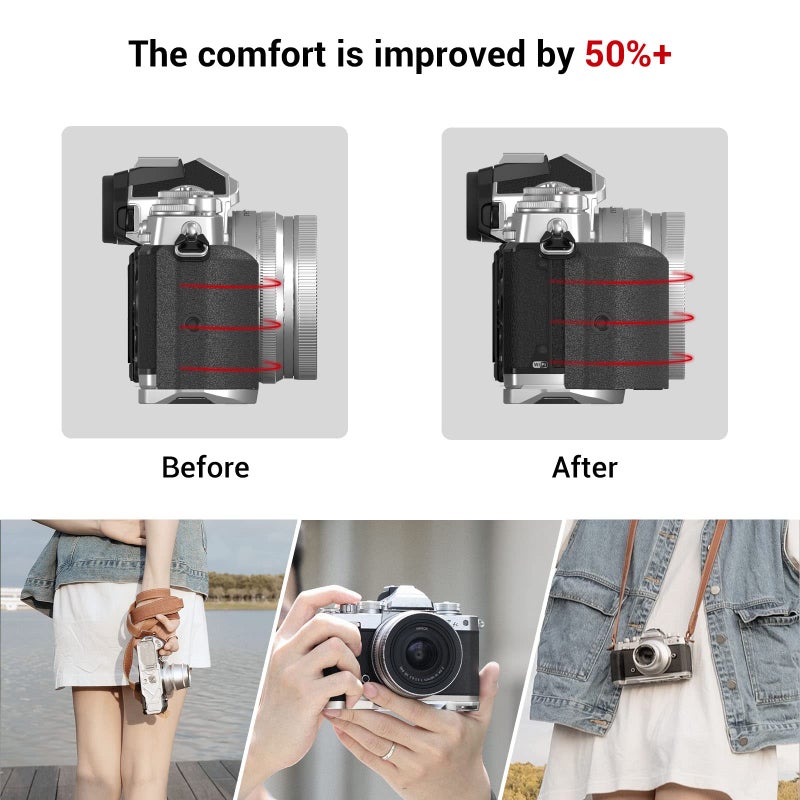 SmallRig Z fc Handgrip L-Shape Grip Holder for Nikon Z fc Camera, Retro-Style Side Handle with 1/4"-20 Threaded Hole, Cold Shoe, Quick Release Plate for Arca, Lightweight and Comfort (Sliver) - 3480 - Image 5