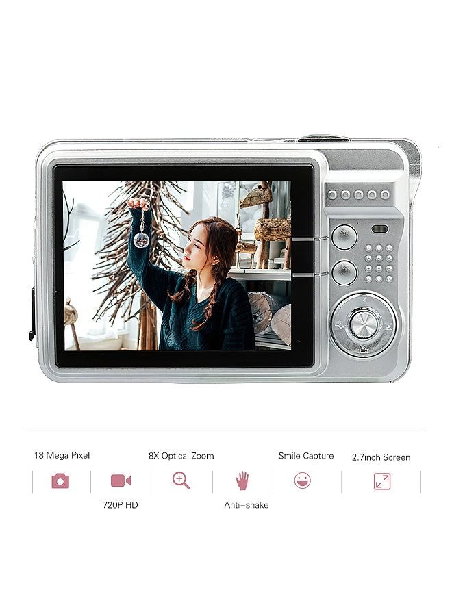 Generic Portable 720P Digital Camera Video Camcorder 18MP Photo 8X Zoom Anti-shake 2.7 Inch Large TFT Screen Built-in Lithium Battery with Carry Bag USB Charging Cable for Kids Teens  - Image 2