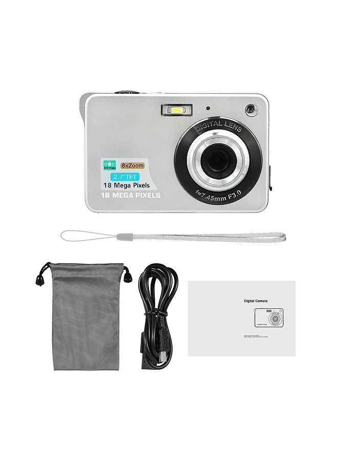 Generic Portable 720P Digital Camera Video Camcorder 18MP Photo 8X Zoom Anti-shake 2.7 Inch Large TFT Screen Built-in Lithium Battery with Carry Bag USB Charging Cable for Kids Teens  - Image 4