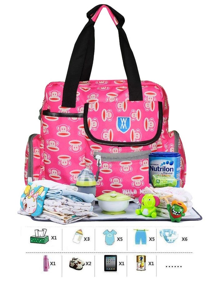WILD MODA Baby Diaper Backpack Bag (Pink) - Image 4