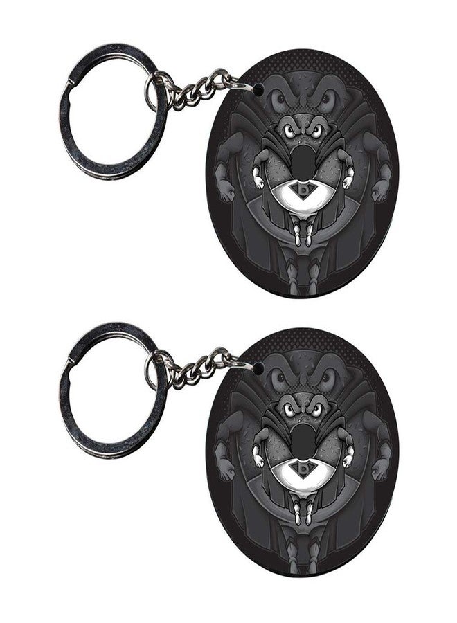 Tinywalk Set of 2 | Circle Shape Printed Wooden Keychains D Man | Circle Shape keyrings | Circle Shape Keychains| Printed keyrings - Image 1