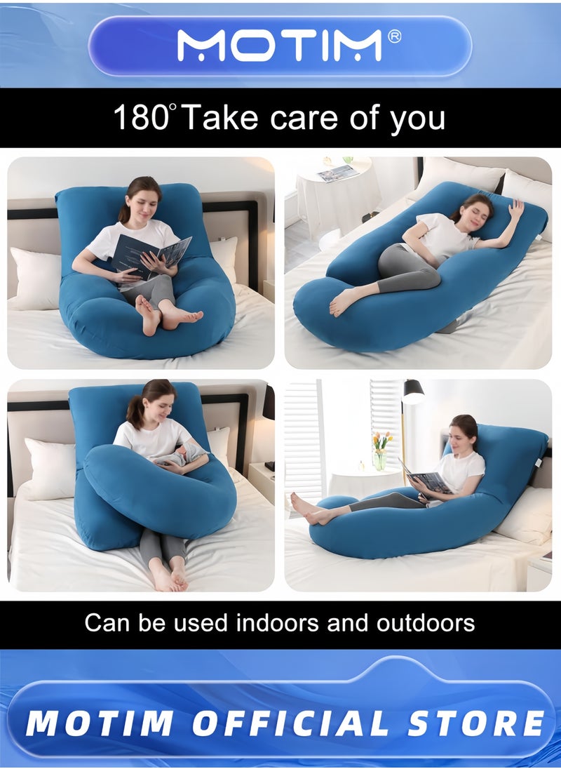 Motim Pregnancy Pillow Full Body U-Shaped Pillow Maternity Support for Pregnant Women Nursing Side Sleeping with Washable Velvet Cover (80x120x180cm)  - Image 5