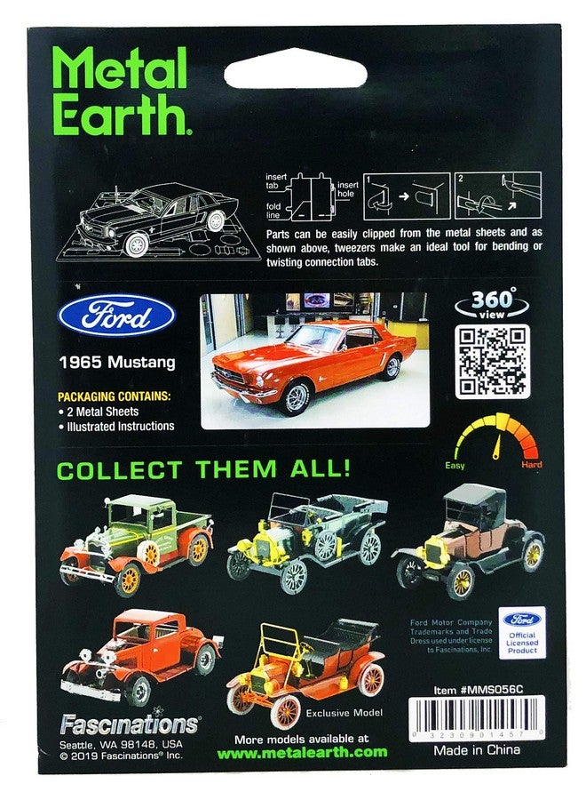 Fascinations Metal Earth 1965 Ford Mustang Red 3D Metal Model Kit  - Image 3