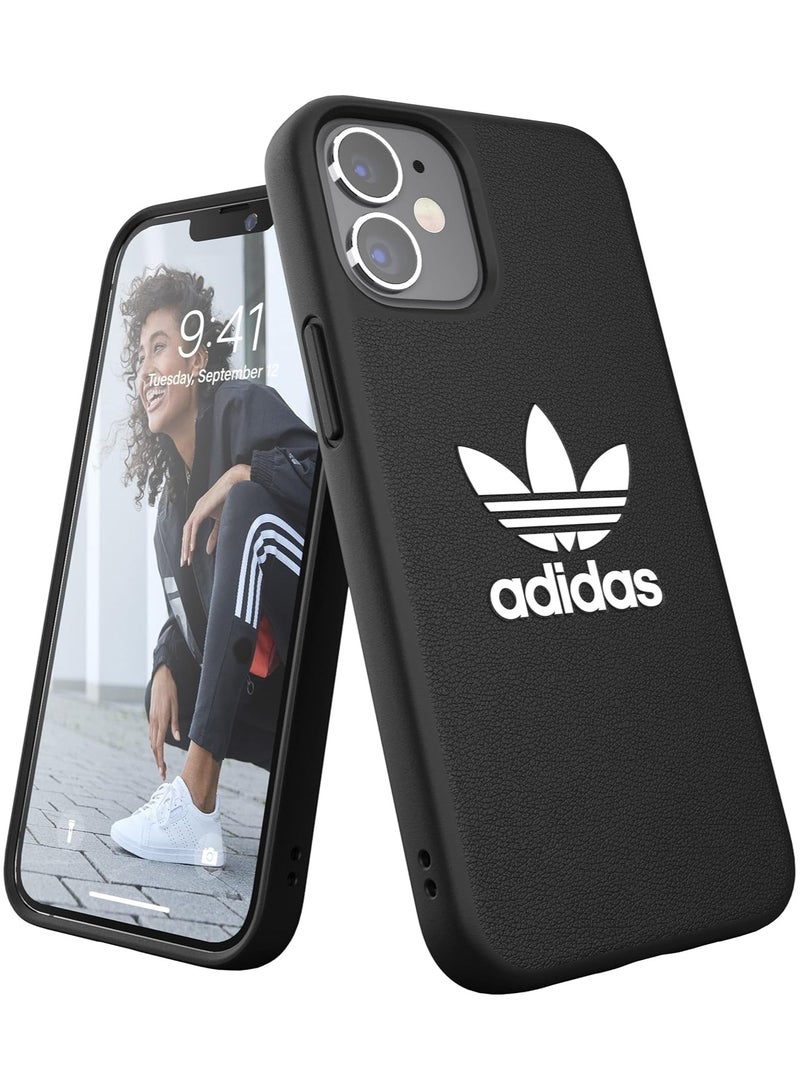 اديداس غطاء حماية بتصميم جديد مزين بشعار تريفويل لهاتف آيفون 2020 مقاس 5.4 بوصات أسود/أبيض - Image 1