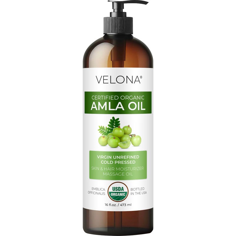 velona Amla Oil USDA Certified Organic - 16 Fl Oz | 100% Pure and Natural Carrier Oil | Extra Virgin, Unrefined, Cold Pressed - Image 1