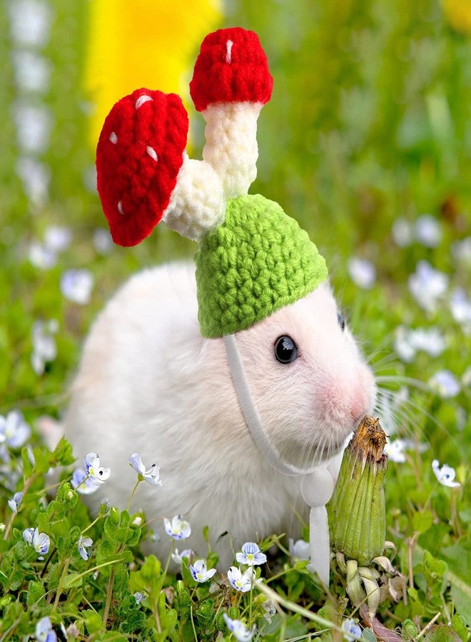 Kajaia 10 Pcs Hamster Hat Small Animals Cute Tiny Hat Mini Hand Knitted Hats for Snakes Pets Bearded Dragon Guinea Pig Bunny Costume Accessories Easter Holiday Parties(Fresh Style) - Image 4