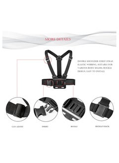 KASTWAVE Camera Chest Mount Strap Harness Fit for AKASO DJI Osmo Adjustable Cell Phone with Sports Installation Bracket kit Mobile Bracket Backpack Clip Holder  - Image 5