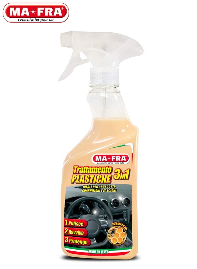 MAFRA Car Interior Plastic Restorer 3 in 1 Spray Dashboard Polish, Trim Cleaner, UV Protectant, Plastic & Rubber Shine Restorer, Anti-Fade & Anti-Dust Formula, Long Lasting Interior Detailing Solution - Image 1