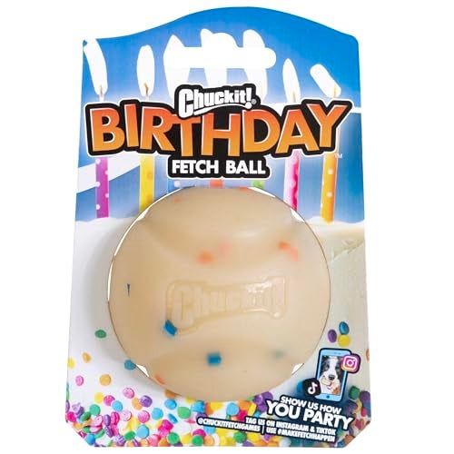 Chuckit Birthday Fetch Ball Medium 25 Inch Diameter for Dogs 2060 lbs Pack of 1 - Image 1