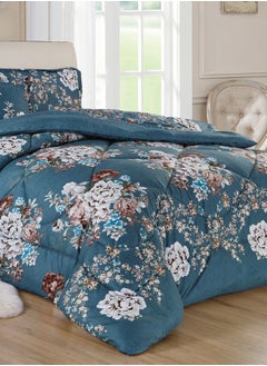 Moon 4Piece Single Size 160X210Cm Comforter Set Medium Filling Bedding Set For All Season Includes 1Comforter 1Bedsheet 1Pillow Shams And 1Cushion Cases  - Image 4