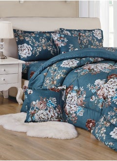 Moon 4Piece Single Size 160X210Cm Comforter Set Medium Filling Bedding Set For All Season Includes 1Comforter 1Bedsheet 1Pillow Shams And 1Cushion Cases  - Image 2