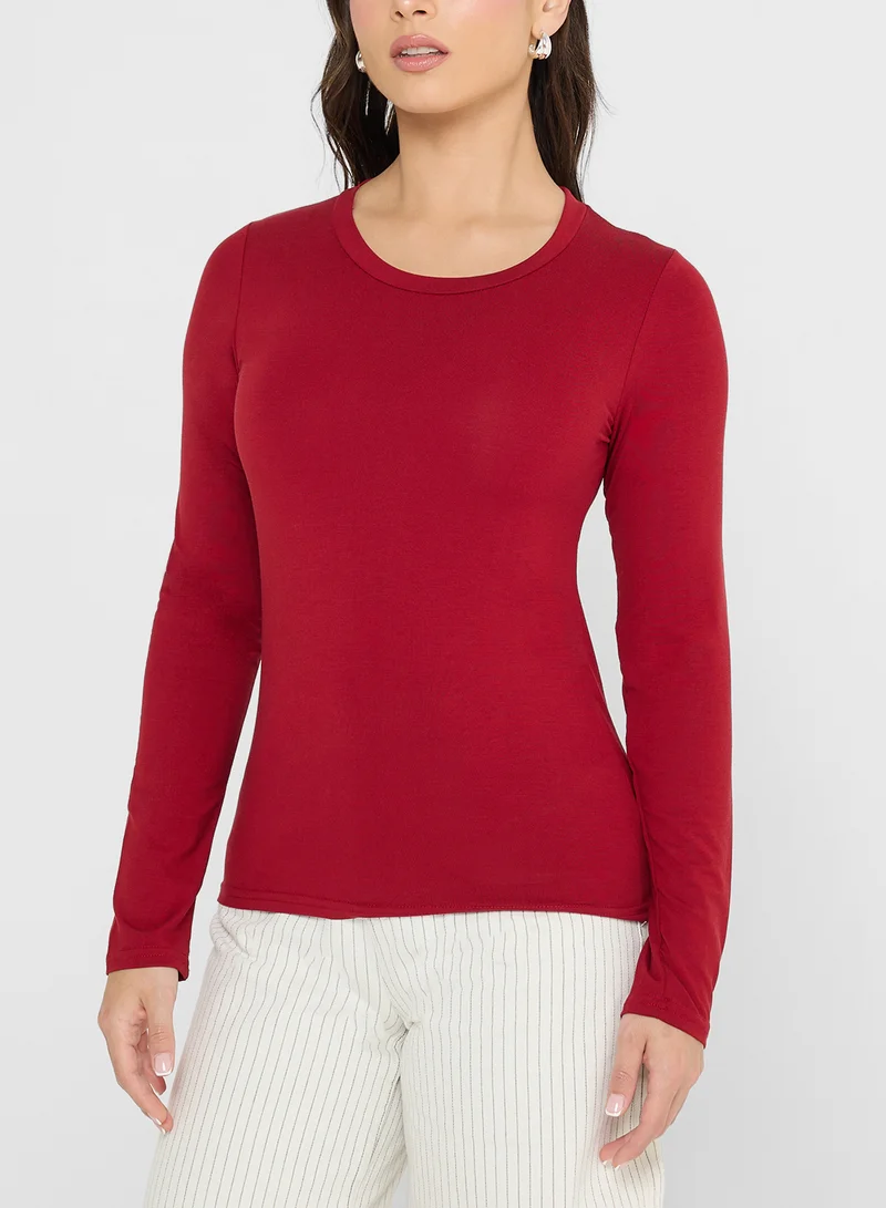 Ginger Basics Scoop Neck Long Sleeves Top