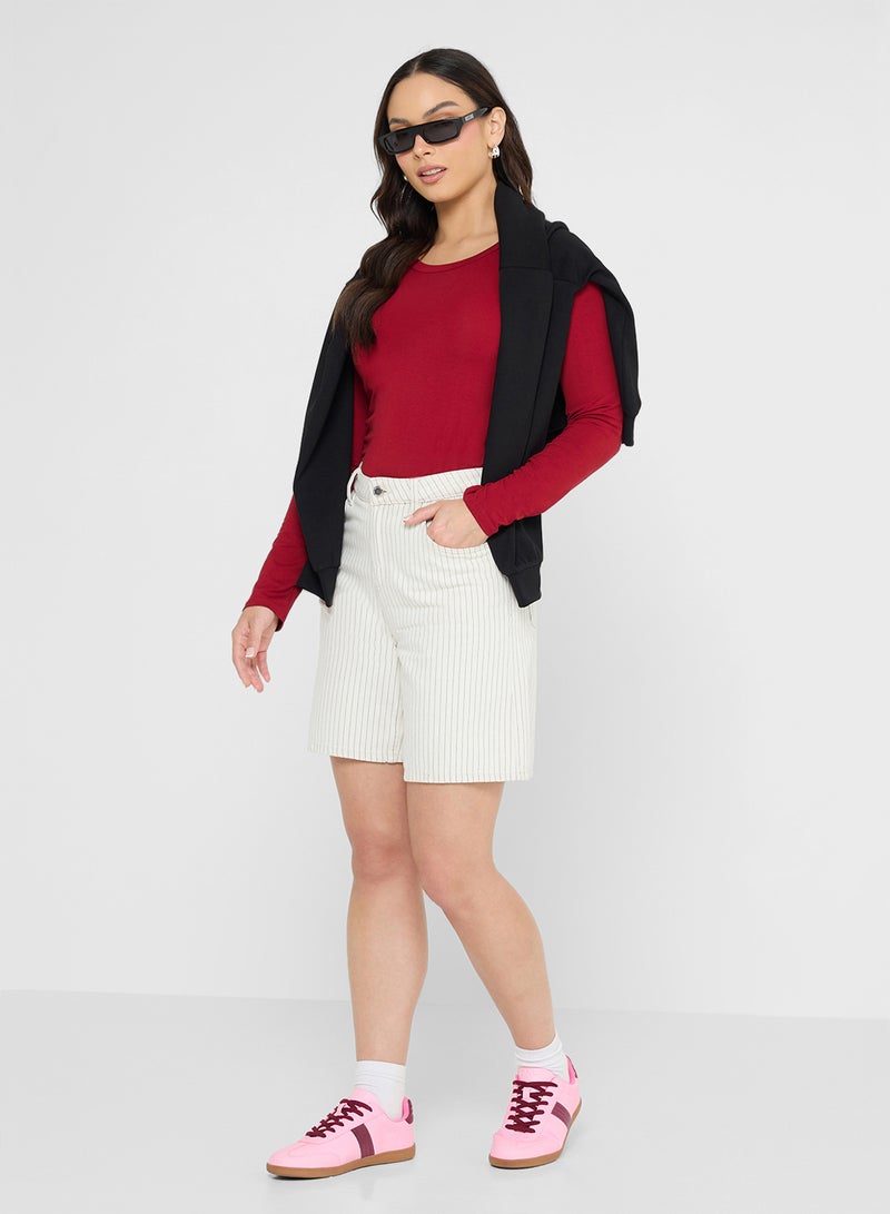 جينجر بيسيكس بلوزة بأكمام طويلة وياقة قارب - Image 4