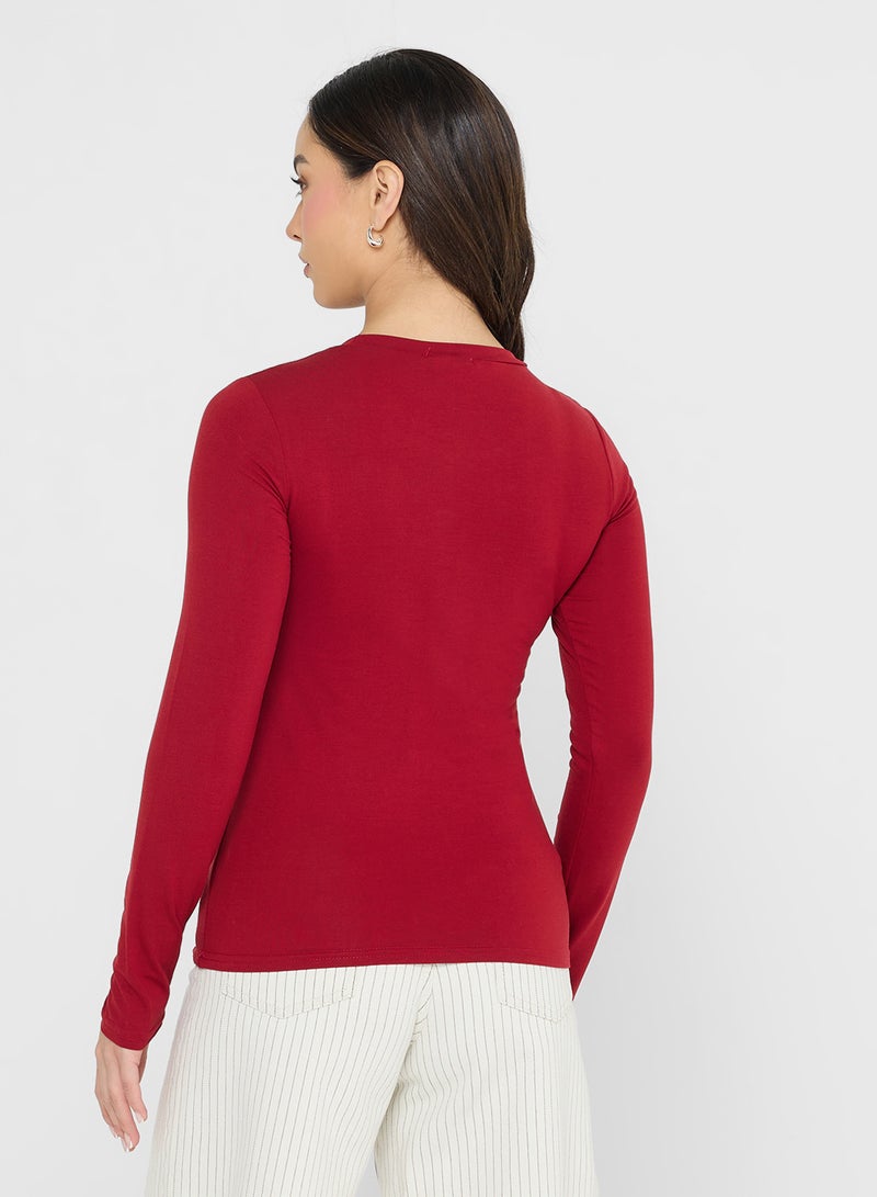 جينجر بيسيكس بلوزة بأكمام طويلة وياقة قارب - Image 2