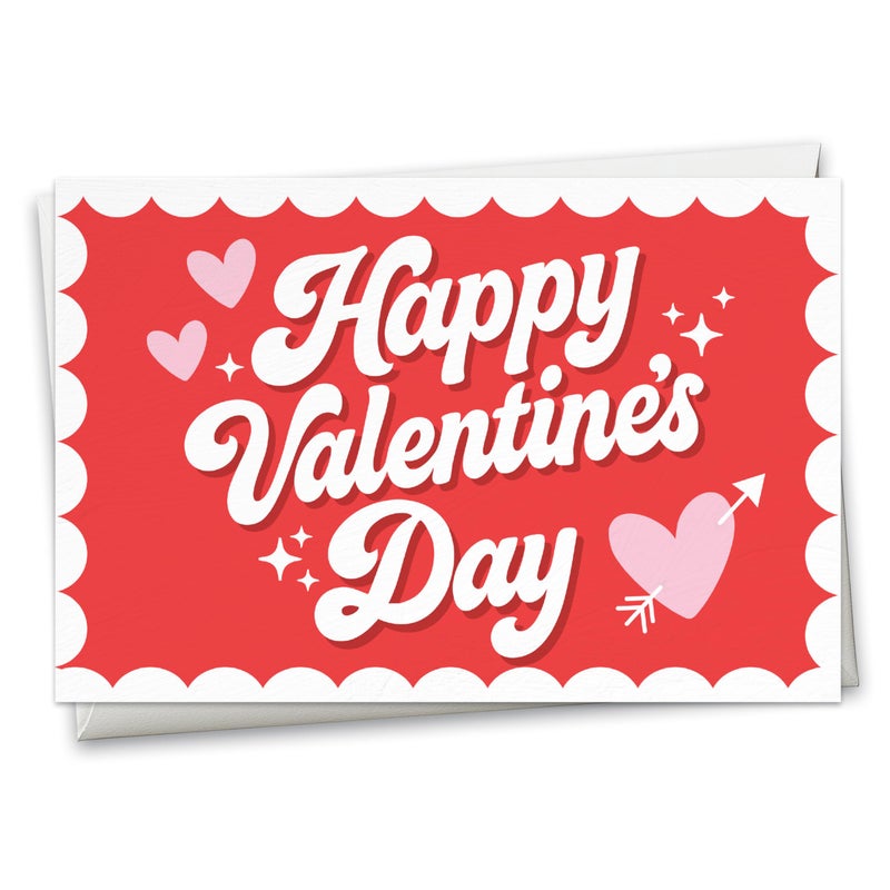 Hadley Designs Blank Valentines Day Cards for Her - Happy Valentines Cards for Him, Valentine Greeting Card with Envelope, Happy Valentine Card for Kids Classroom, Friends, Family, Wife, Girlfriend, Fiance, Mom - Image 1