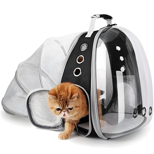 Whitecloud Transforming Homes Ultimate Ventilated Expendable Cat Backpack Carrier Secure and Portable Pet Travel Bag with Breathable Design for Outdoor Adventures AT-59 - Image 1