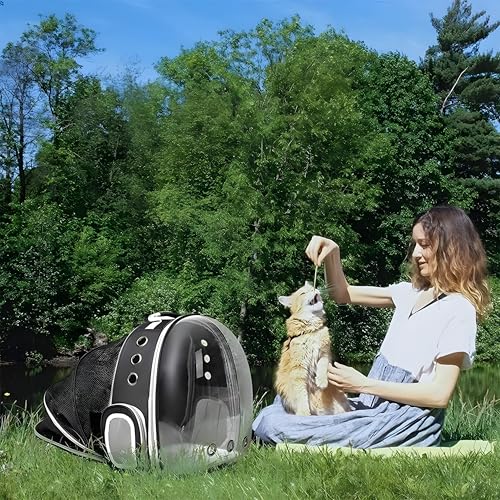 Whitecloud Transforming Homes Ultimate Ventilated Expendable Cat Backpack Carrier Secure and Portable Pet Travel Bag with Breathable Design for Outdoor Adventures AT-59 - Image 4