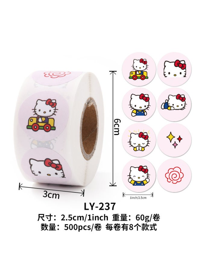 Liyuan Stickers Children's Women's Cute Sanrio Seal Stickers Student Goo Card Hand Account Material Roll Stickers Reward For Teachers - Image 1
