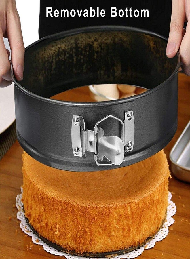 NETIZEN Carbon Steel Spring Form Cake Mould Pan Set/Baking Tray/Removable Mould Tray (Set of 3, Black) - Image 5