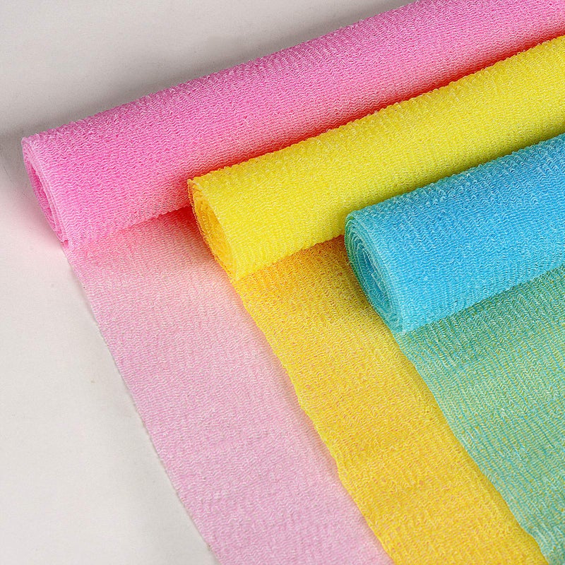 ARCH&M Exfoliating Washcloth, Japanese Bath Towel, Korean Exfoliation Scrub, Nylon Body Scrubber, Back Scrubber for Shower, Loofah Alternative - 3 Pack (Black x 3) - Image 5