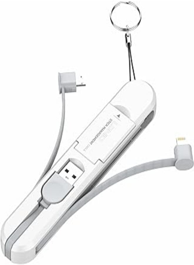 LDNIO Ldnio LC130 3 In 1 Fast Charging Cable Storage Box, Type-C Connector And 3.8A Current - White 