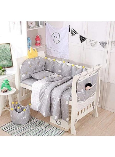 Baby Bed Skirt Set – 4 Side Bumpers with Sheet & Quilt