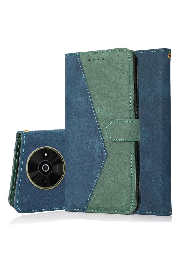 إيروريكس جراب هاتف Xiaomi Poco C61 من الجلد ثنائي اللون (أزرق وأخضر)