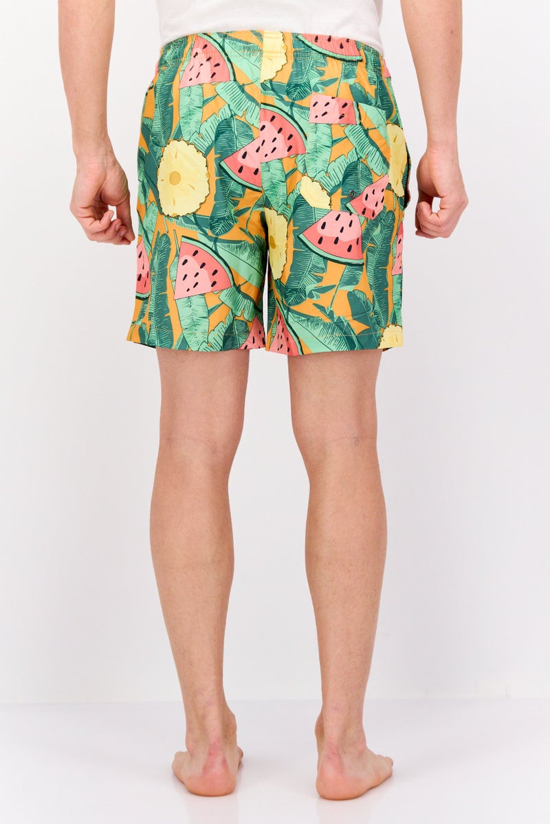 Beach Bros Men Allover Printed Beach Shorts, Green Combo - Image 2