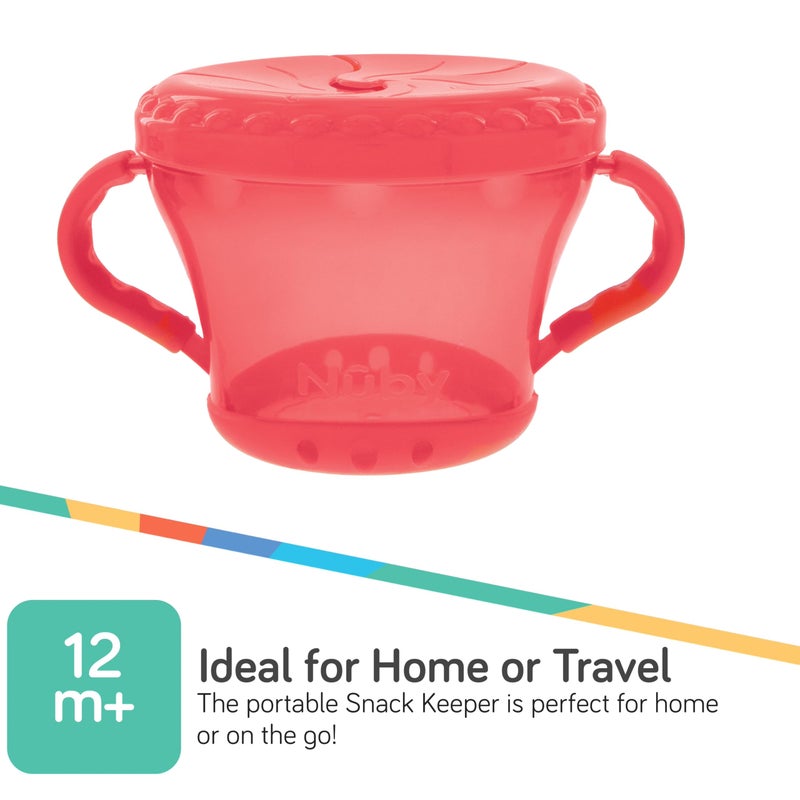 Nuby 2-Pack snack Keepers, Coral and Aqua - Image 3