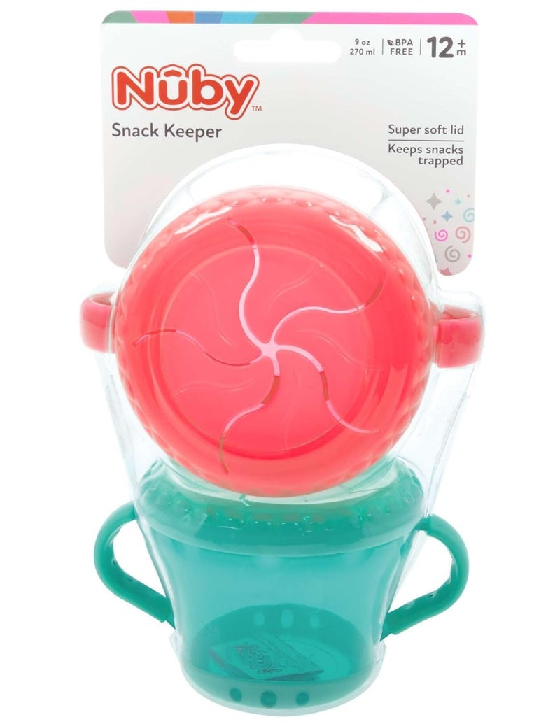 Nuby 2-Pack snack Keepers, Coral and Aqua - Image 5