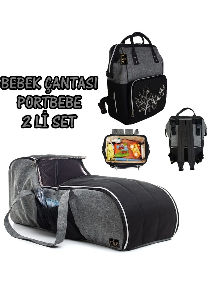 U.S.F Mother Baby Care Bag + Carrycot Baby Carrier Stroller Baby Carrying Double Set  - Image 3