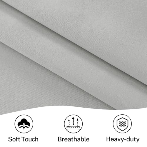 Vatge Front Door Curtains for Glass Window - Self Adhesive French Door Curtain with Tieback for Patio Door, 1 Panel, W25 x L72, Silver Grey - Image 5