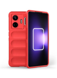 ماركة غير محددة حافظة حماية ممتازة من السيليكون الخلفي متوافقة مع Realme GT Neo 5 5G/ Realme GT3 5G Magic Shield حافظة مضادة للصدمات مع حماية للكاميرا (أحمر)  - Image 1