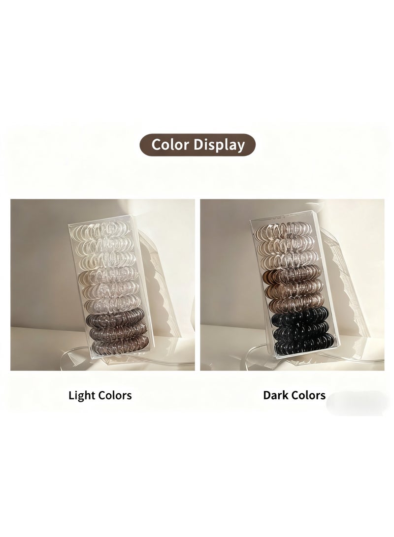 جيكومو مجموعة 18 قطعة من شرائط الشعر الحلزونية متعددة الألوان : شرائط الشعر المتدرجة والأسلوب سلك الهاتف المقاومة للماء، إكسسوارات شعر يومية للسيدات والفتيات - Image 2